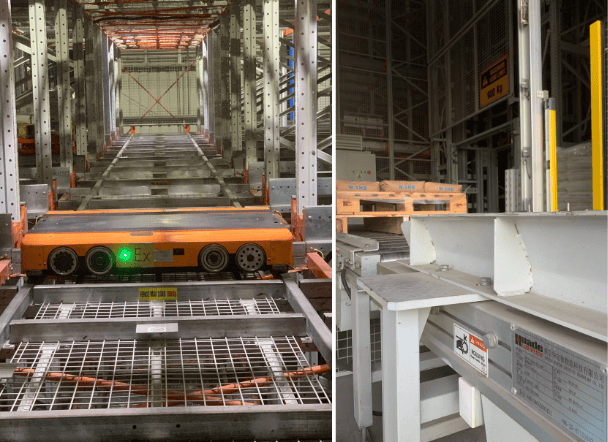 Four-way shuttle warehouse cargo entrance